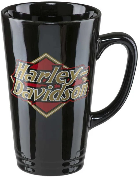 Harley-Davidson Core h-d logo latte mug, 16 oz, colore nero hdx-98608