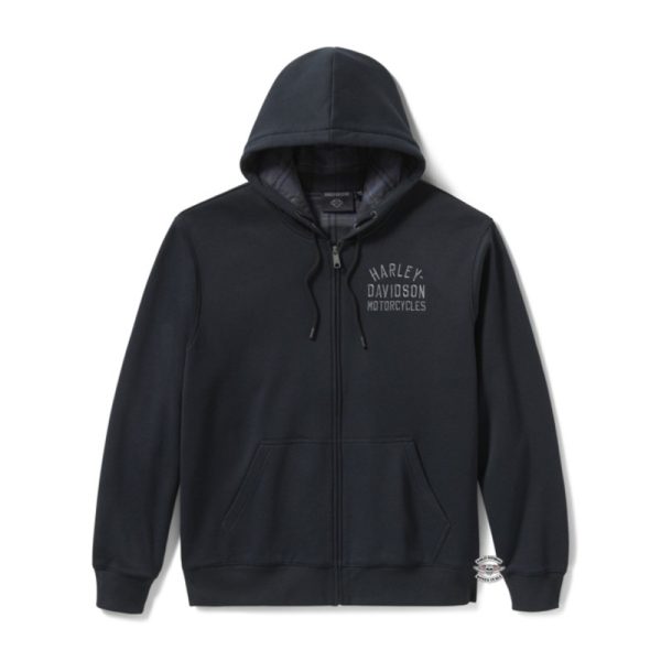 Felpa da uomo Plaid Lined Zip Harley-Davidson
