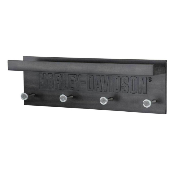 Harley-Davidson® Appendiabiti in legno inciso Pub Rack -