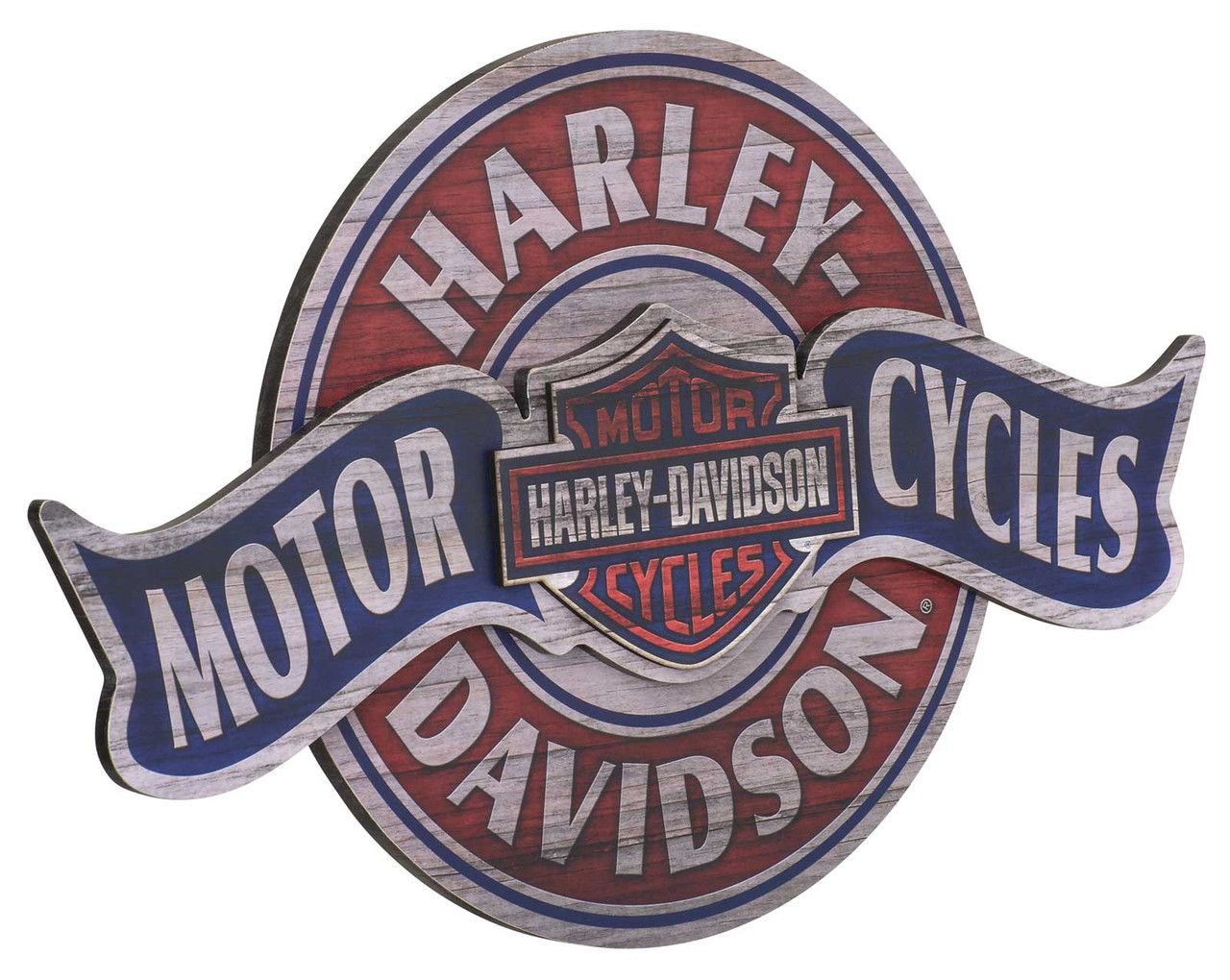 Harley-Davidson® in legno Pub Sign, Distressed Motorcycles Banner, 22 x 14 pollici - immagine 1