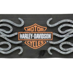 ®Insegna x Pub Bar & Shield Flames  in metallo e legno