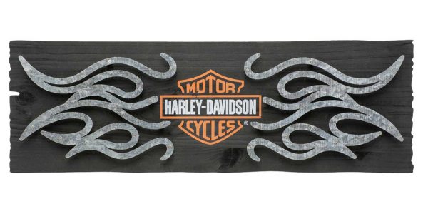 ®Insegna x Pub Bar & Shield Flames  in metallo e legno