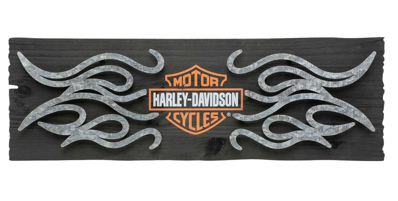 ®Insegna x Pub Bar & Shield Flames  in metallo e legno - immagine 1