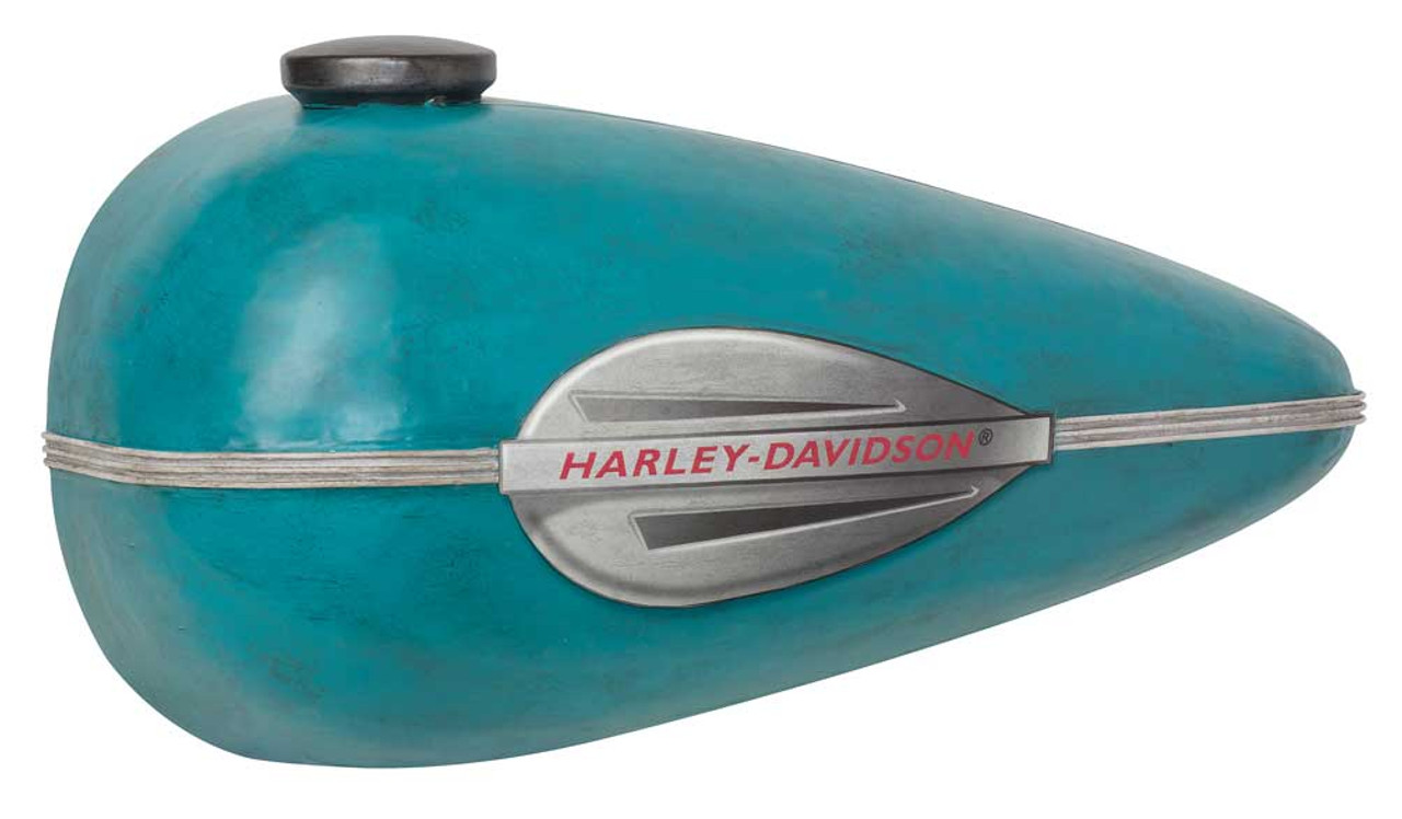 Harley-Davidson® Distressed Scale Model Gas Tank Metal Art, Blue HDL-15521 - immagine 1