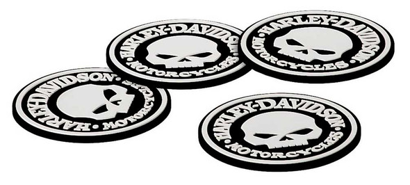 Harley-Davidson® Skull Coasters Set - 4 sottobicchieri in gomma