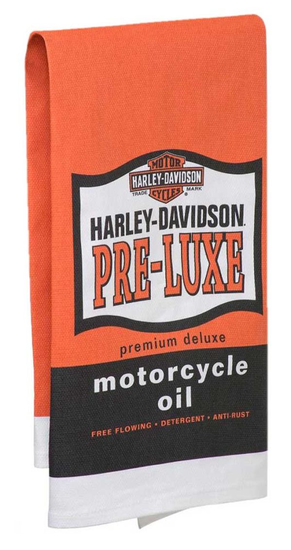 Asciugamano da bar Harley-Davidson® Pre-Luxe, 22 x 32 pollici, arancione e nero HDL-18571