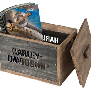 Harley-Davidson® Wooden Storage Box w/ Lid - Stainless Steel Laser Cut HDL-18587 - immagine 2