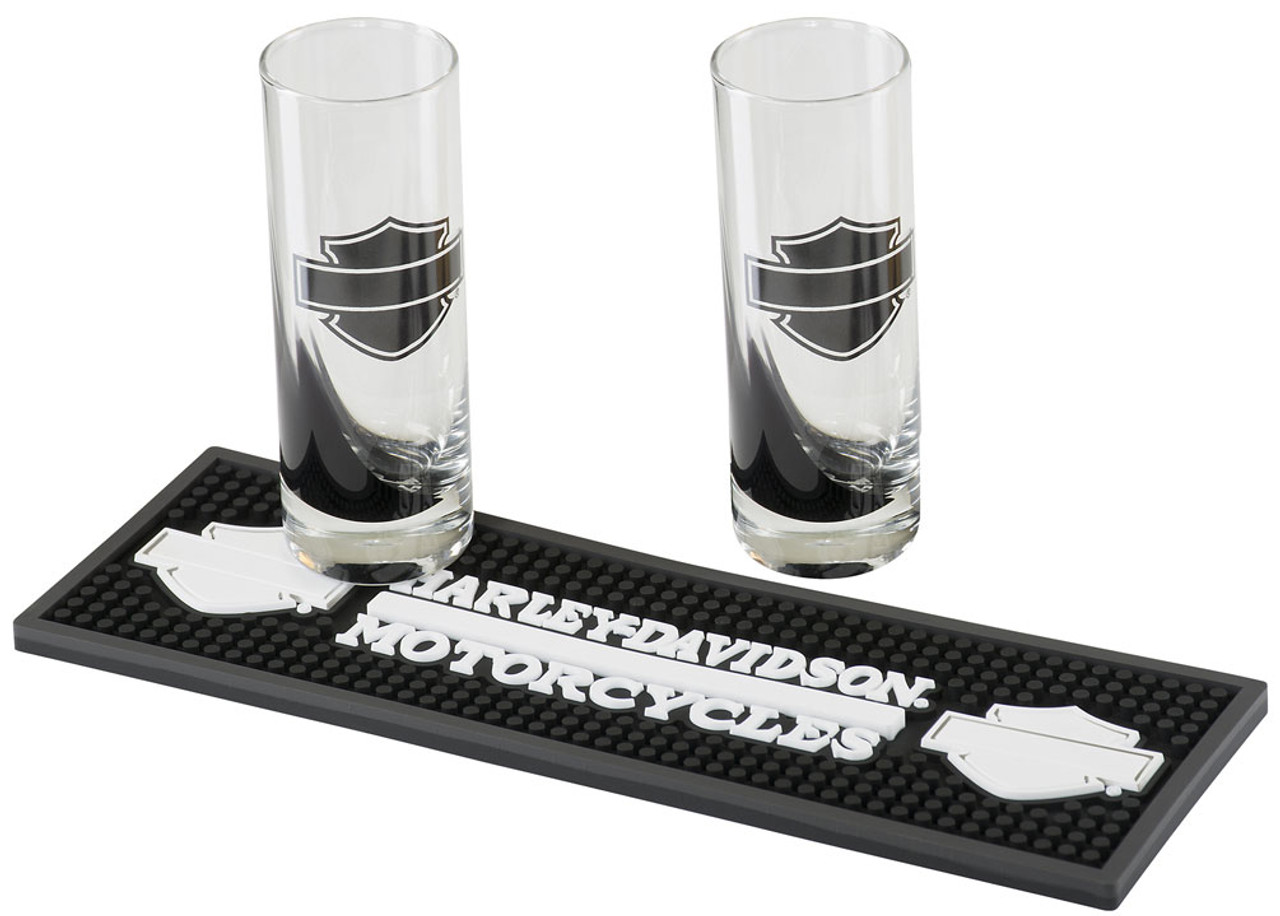 Harley-Davidson® Silhouette Bar & Shield Shooter Set con tappetino per bevande HDL-18769 - immagine 1