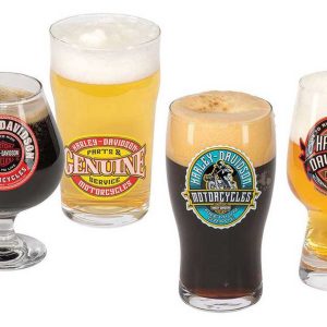 Set di bicchieri da birra artigianali Harley-Davidson® Label, grafica H-D unica - Set di 4
