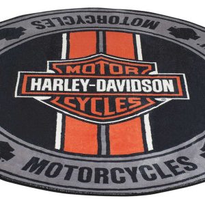 Tappeto rotondo Harley-Davidson® Bar & Shield Logo Racing Stripes -