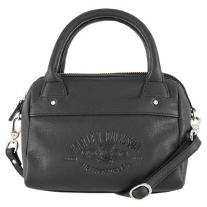 Borsa a tracolla Harley-Davidson® da donna Wicked Roses in pelle, nera HDWBA11684