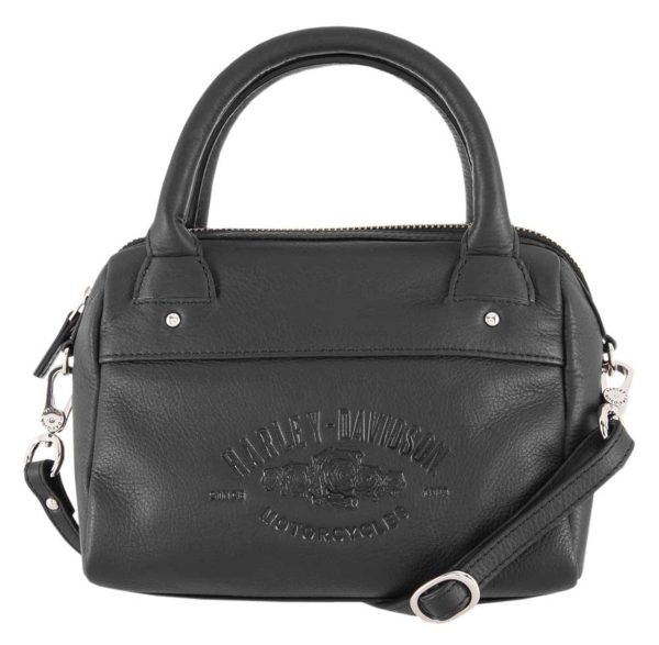Borsa a tracolla Harley-Davidson® da donna Wicked Roses in pelle, nera HDWBA11684