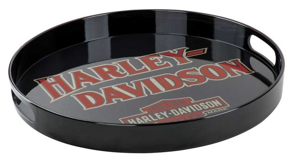 Vassoio da portata Harley-Davidson® B&S in melamina con maniglie intagliate, nero HDX-98501