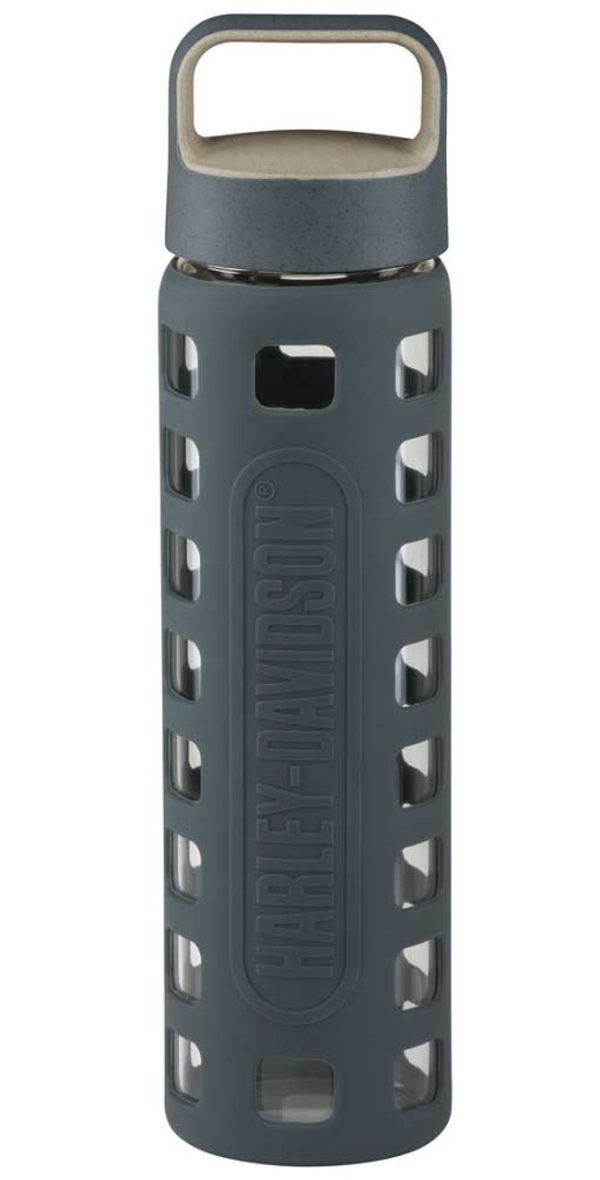 Borraccia in vetro Harley-Davidson® con manicotto in silicone - grigio, 18 oz. HDX-98623