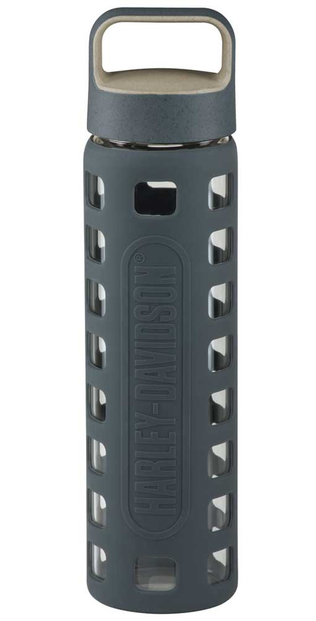 Borraccia in vetro Harley-Davidson® con manicotto in silicone - grigio, 18 oz. HDX-98623 - immagine 1