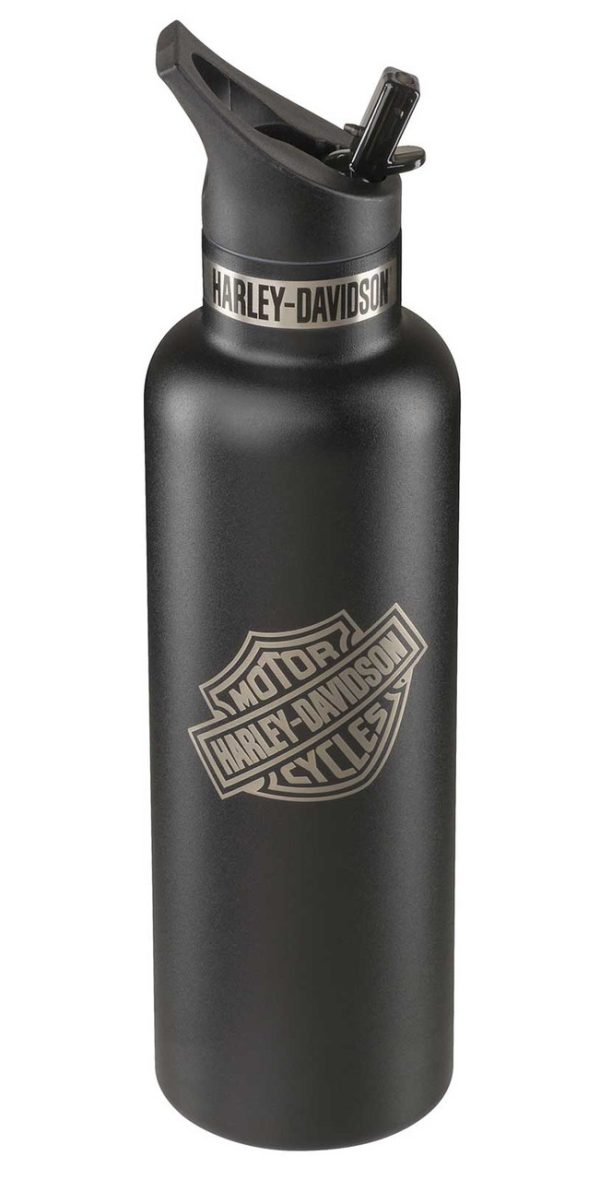 Harley-Davidson® Bar & Shield Water Bottle, Double-Wall Stainless Steel - Black