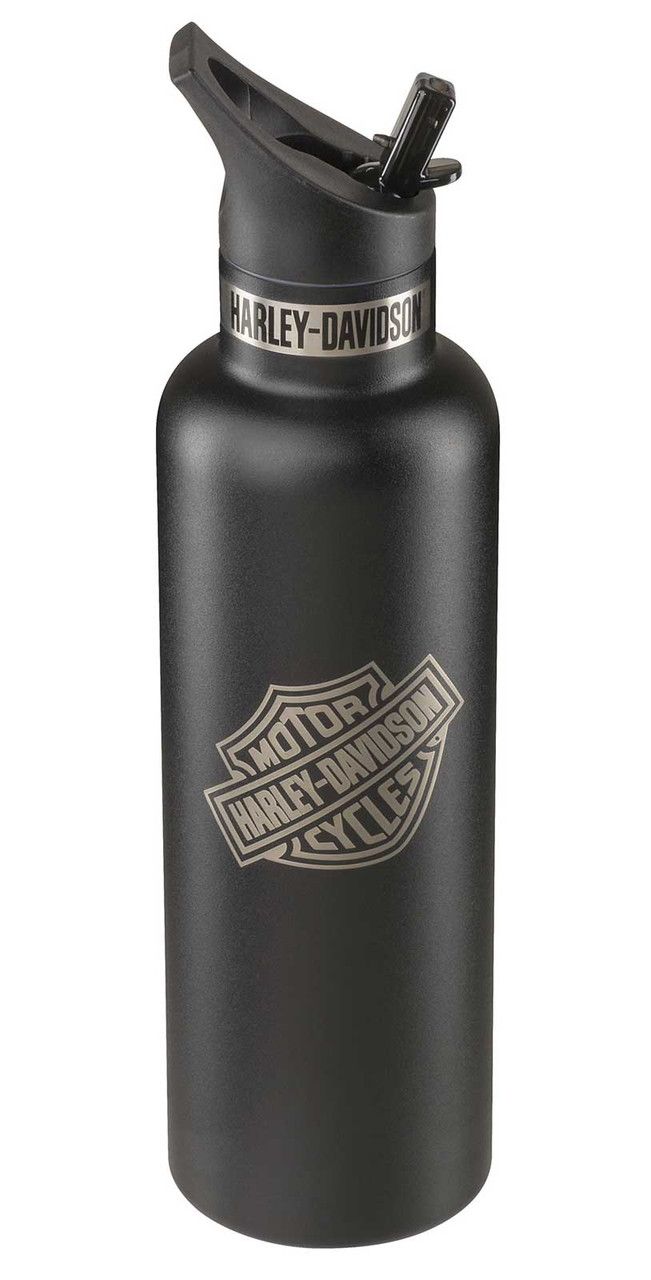 Harley-Davidson® Bar & Shield Water Bottle, Double-Wall Stainless Steel - Black - immagine 1