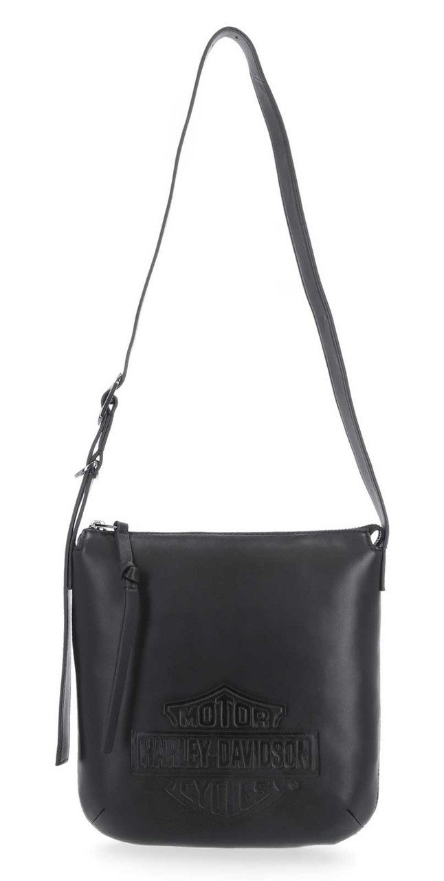 Borsa a tracolla Harley-Davidson® Bar & Shield Logo da donna in vera pelle, nera - immagine 1