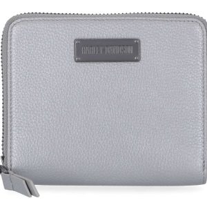 Portafoglio Harley-Davidson® Classic Zip Intorno  Donna in Pelle, Argento Metallizzato