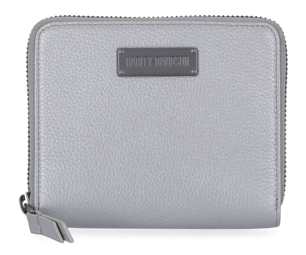 Portafoglio Harley-Davidson® Classic Zip Intorno  Donna in Pelle, Argento Metallizzato - immagine 1