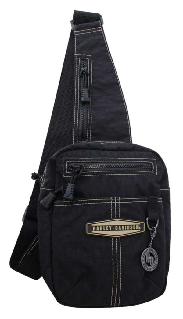 Harley-Davidson® Taupe Rally Rubber Logo Patch Halfpack Backpack RL7248S-TPEBLK