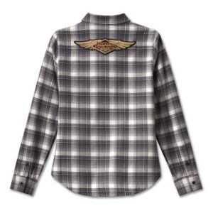 Camicia Harley-Davidson® Women's 120th Anniversary Retro Flannel Shirt - Grey - immagine 2