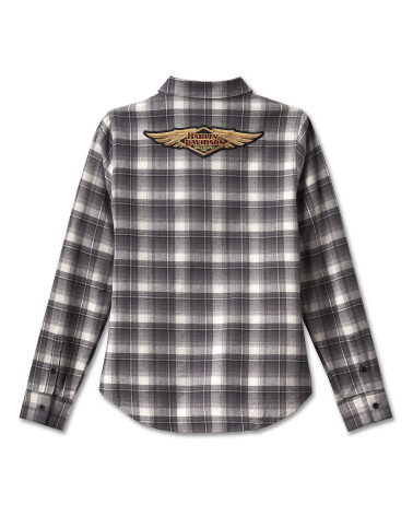 Camicia Harley-Davidson® Women's 120th Anniversary Retro Flannel Shirt - Grey