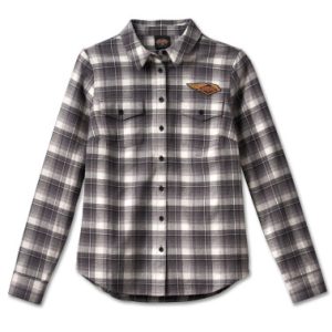 Camicia Harley-Davidson® Women's 120th Anniversary Retro Flannel Shirt - Grey