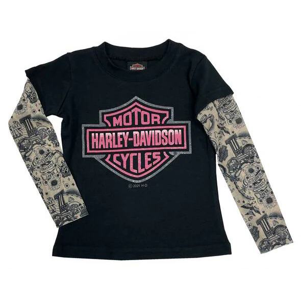 T-shirt Harley-Davidson® Bambina con Maniche Tattoo - 1020153