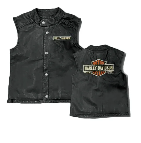 Gilet in ecopelle lavato Harley-Davidson® da ragazzo | Grafica ricamata