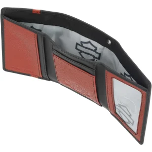 Portafoglio Harley-Davidson H-D Center Block Tri-Fold in pelle da uomo, nero MWM088/08 - immagine 2