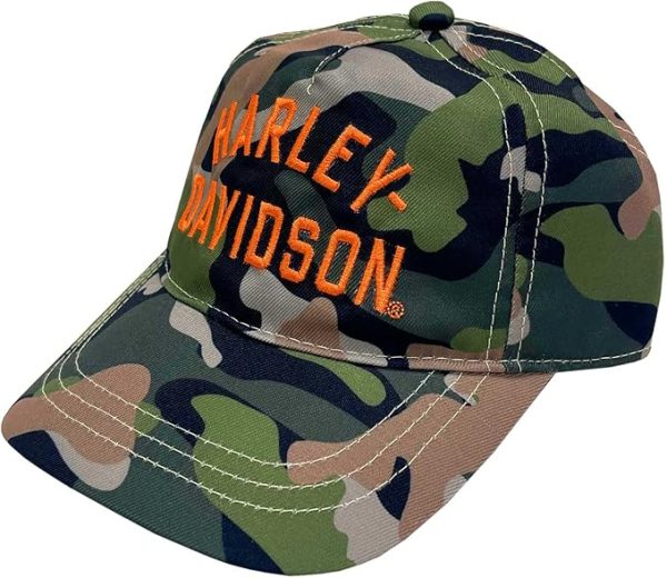 Cappellino da baseball regolabile in twill con stampa mimetica Harley-Davidson Little Boys, verde