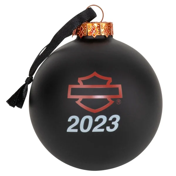 Harley-Davidson® 2023 Bar & Shield Glass Ball Holiday Christmas Tree Ornaments,