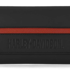 Harley-Davidson® Men's H-D Center Block Genuine Leather Trucker Wallet, Black Item # MWM089/08 - immagine 1