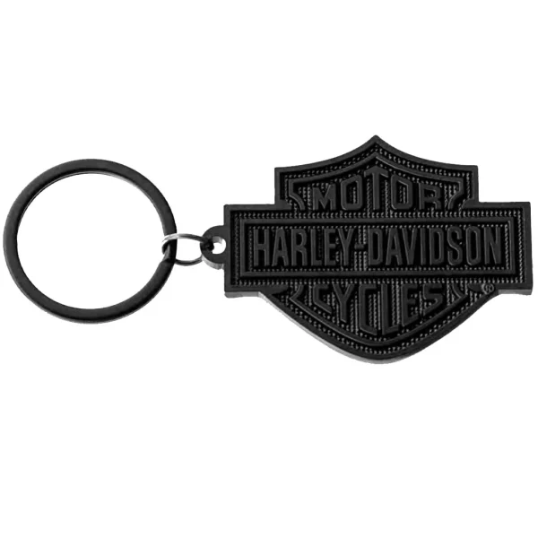 Portachiavi Harley-Davidson Bar & Shield zigrinato, metallo, nero, PL4536