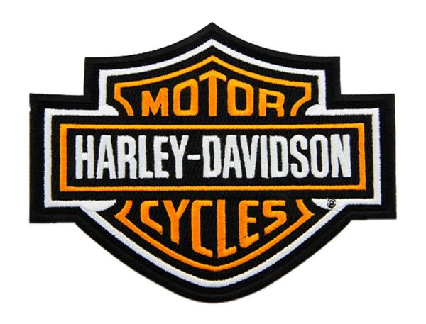 Harley-Davidson® 5.6 inch Embroidered Orange Bar & Shield Logo Emblem Patch