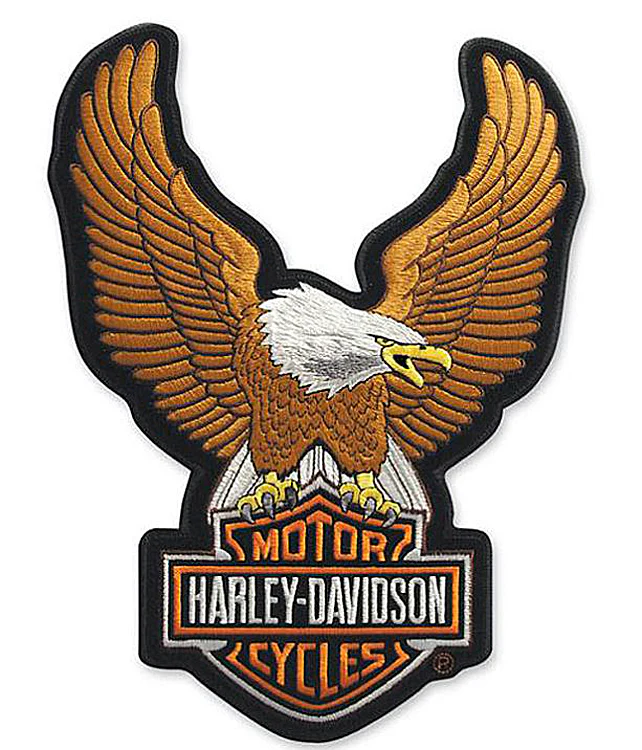 Emblema del logo Harley-Davidson® Upwinged Brown Eagle Bar & Shield®patch - immagine 1