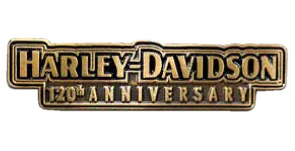 Spilla in metallo per la celebrazione del 120° anniversario di Harley-Davidson® H-D Text - 1,5 pollici