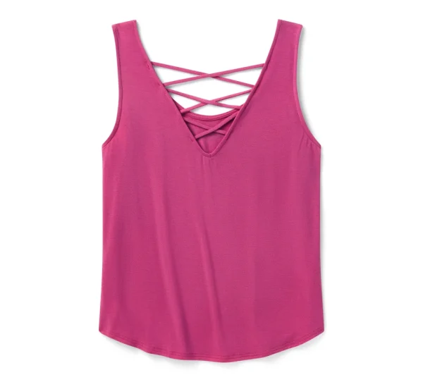 Canotta con lacci sul retro Bling H-D® Moto Wings - Fucsia