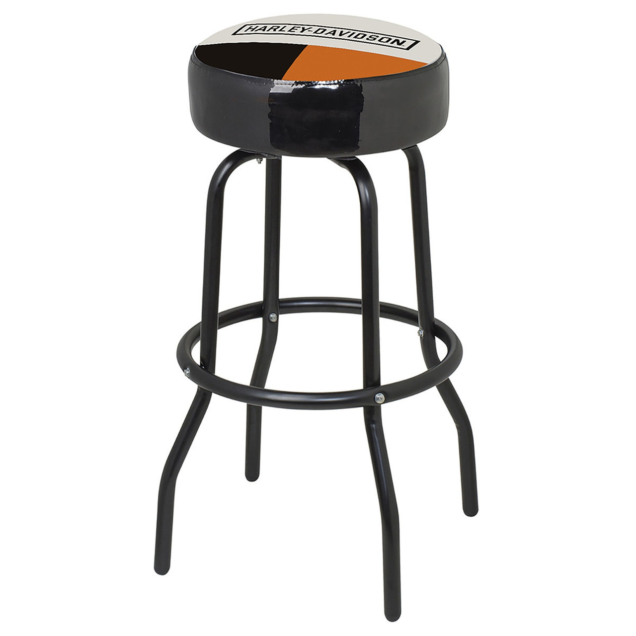 Sgabello da bar coperto in vinile Harley-Davidson® Retro Block H-D Script - Bloccato di colore Articolo # HDL-12142 - immagine 1