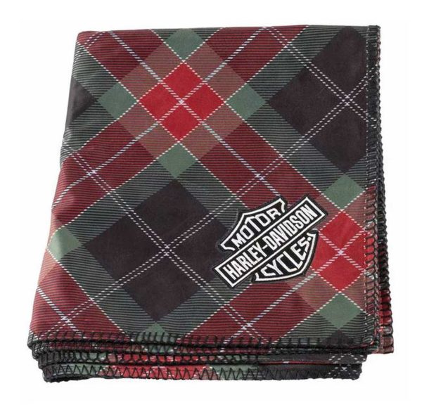 Coperta in pile a quadri Harley-Davidson® con logo Harley-Davidson