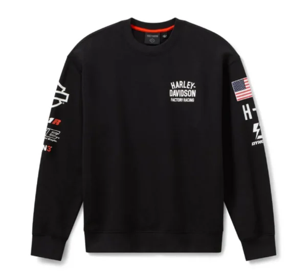 Harley-Davidson Factory Racing Crewneck Sweatshirt - Black - Felpa girocollo