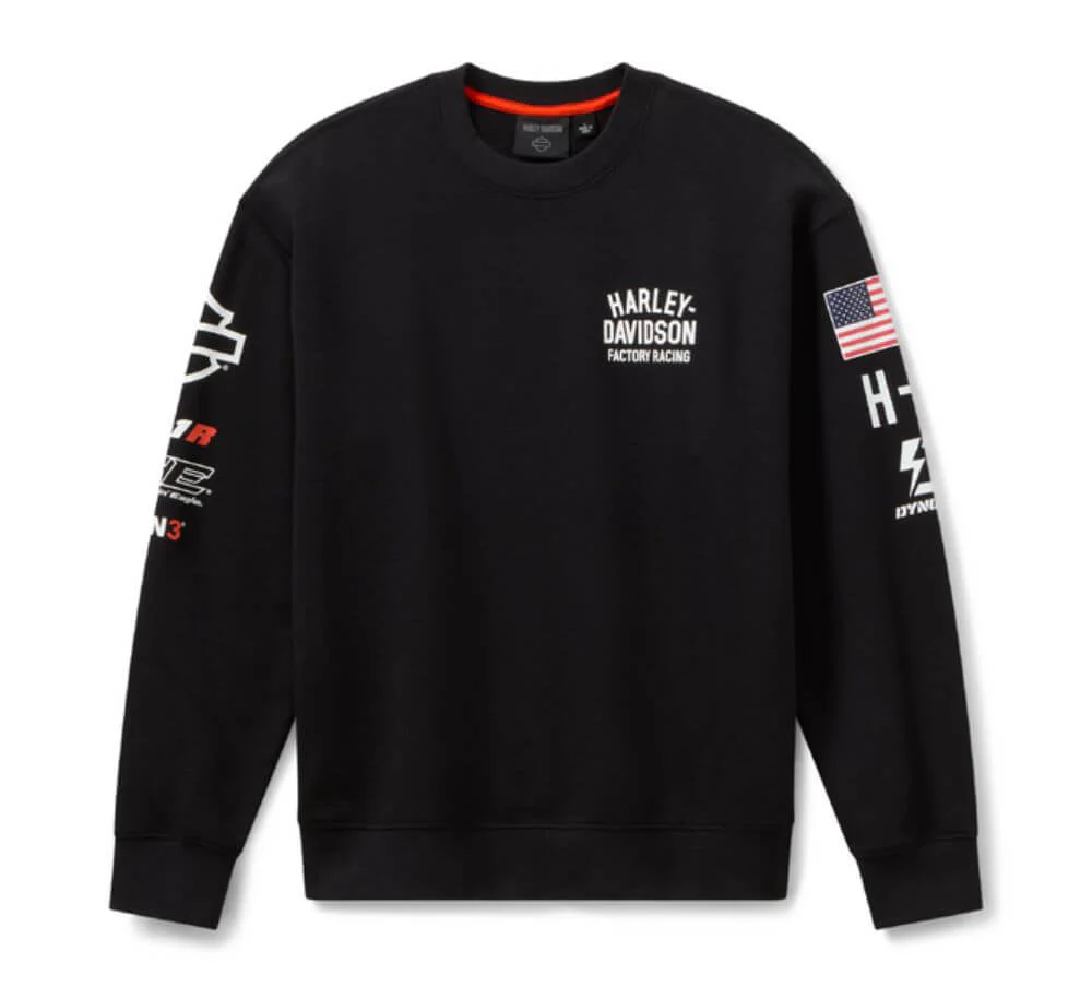 Harley-Davidson Factory Racing Crewneck Sweatshirt - Black -  Felpa girocollo - immagine 1