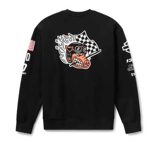 Harley-Davidson Factory Racing Crewneck Sweatshirt - Black -  Felpa girocollo