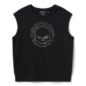 Maglia/Felpa  senza maniche Willie G Skull Bling  - Harley Black - immagine 1