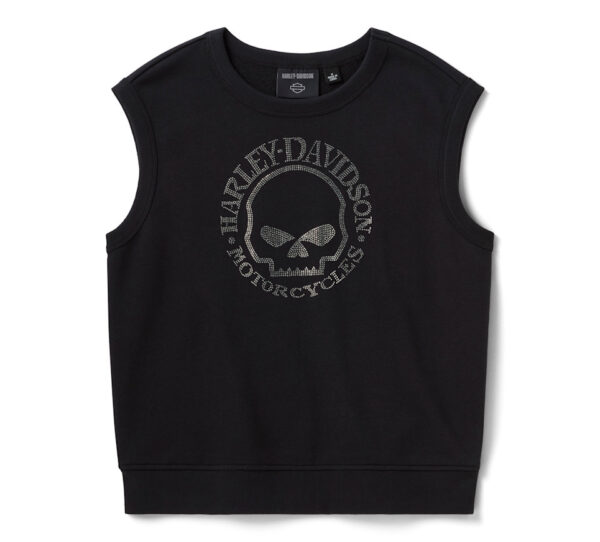 Maglia/Felpa  senza maniche Willie G Skull Bling  - Harley Black