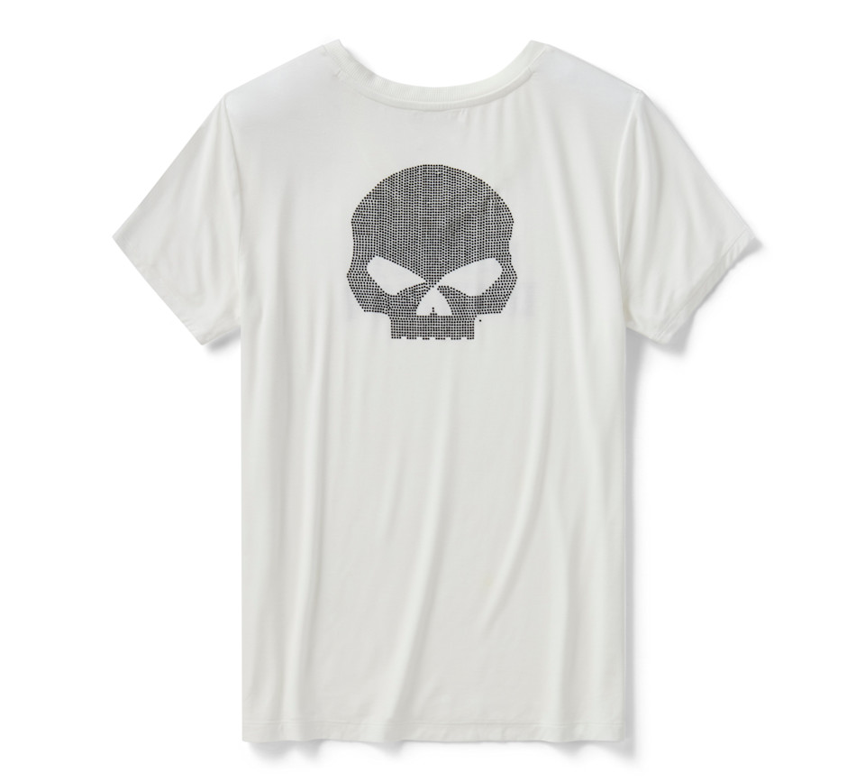 Maglia a V Willie G Skull Bling  - Bianca - immagine 2