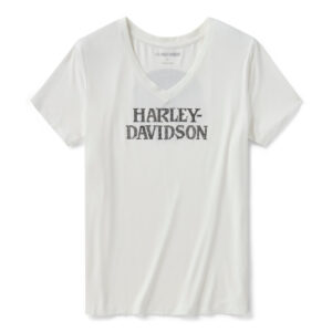 Maglia a V Willie G Skull Bling  - Bianca - immagine 1