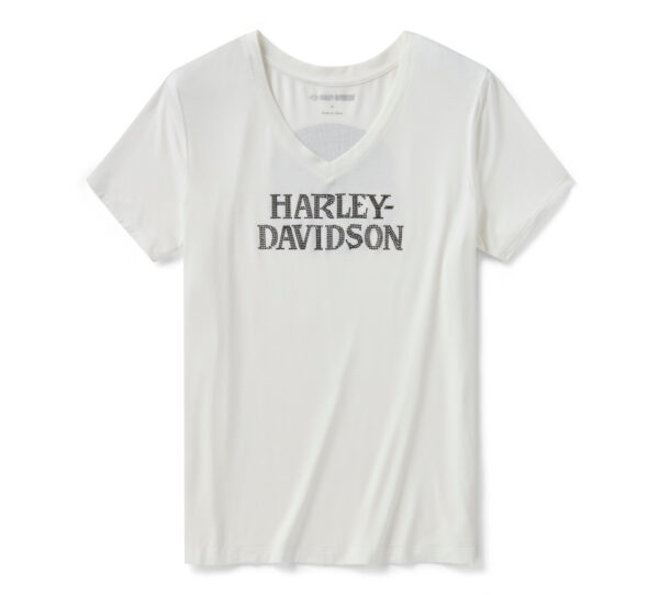 Maglia a V Willie G Skull Bling  - Bianca