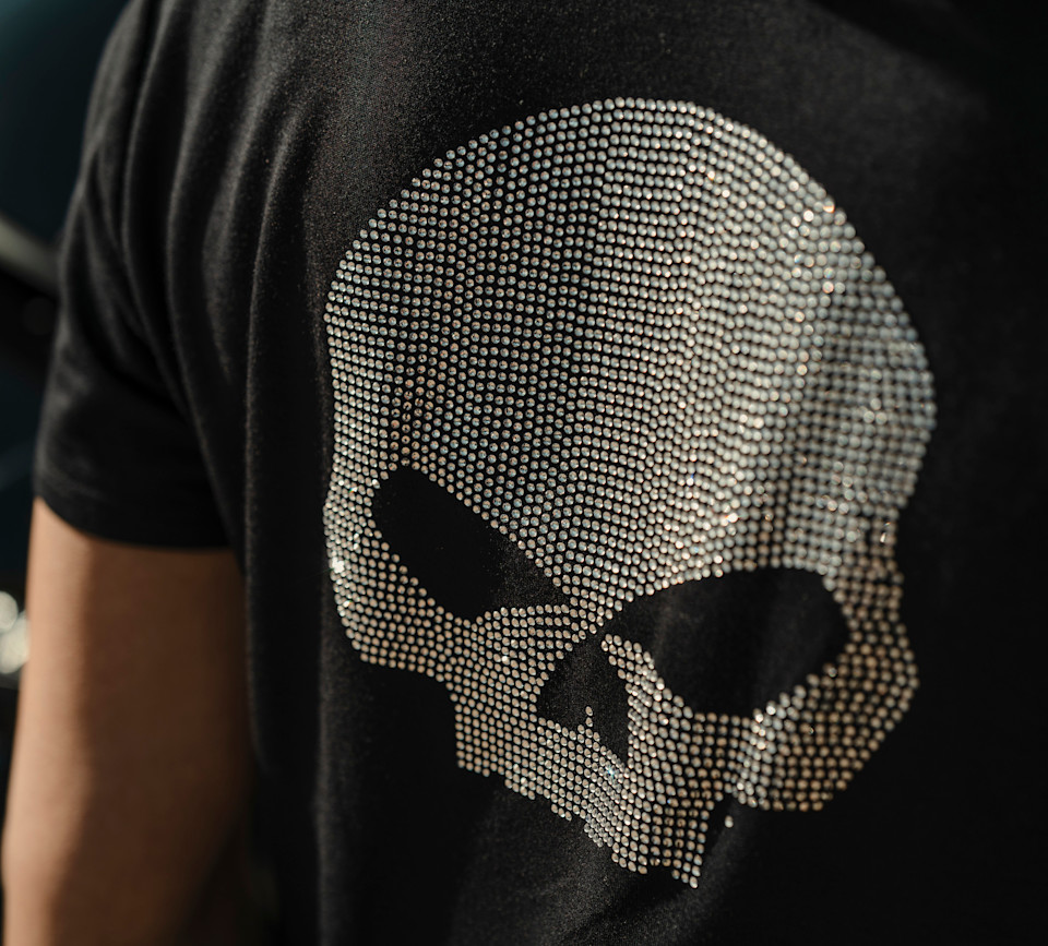 Willie G Skull Bling a V - Harley Black - immagine 3